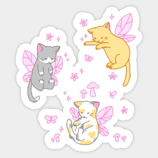 fairy kitties (classic pink) Sticker